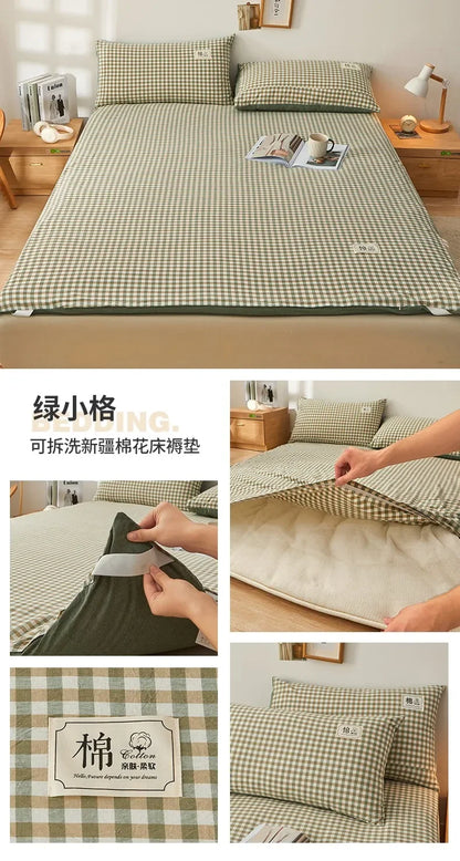 2024 removable and washable Xinjiang cotton mattress mattress fish scale net thickened winter quilt student dormitory mattress