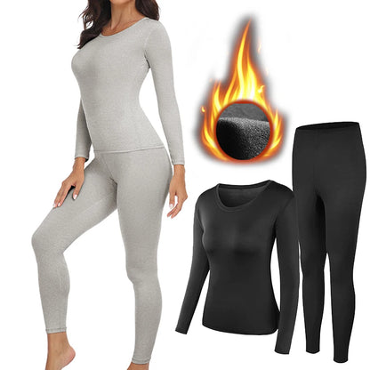 Women Thermal Underwear Set 2 pack Long Johns Ultra Soft Fleece Lined Base Layer Keep Warm Cold Weather Top Bottom﻿.
