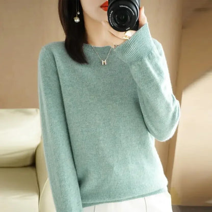 2025 frauen Pullover Frühling Herbst Lange Hülse O-ansatz Pullover Warme Bodenbildung Shirts Koreanische Mode Pullover Strickwaren Weiche Jumper.