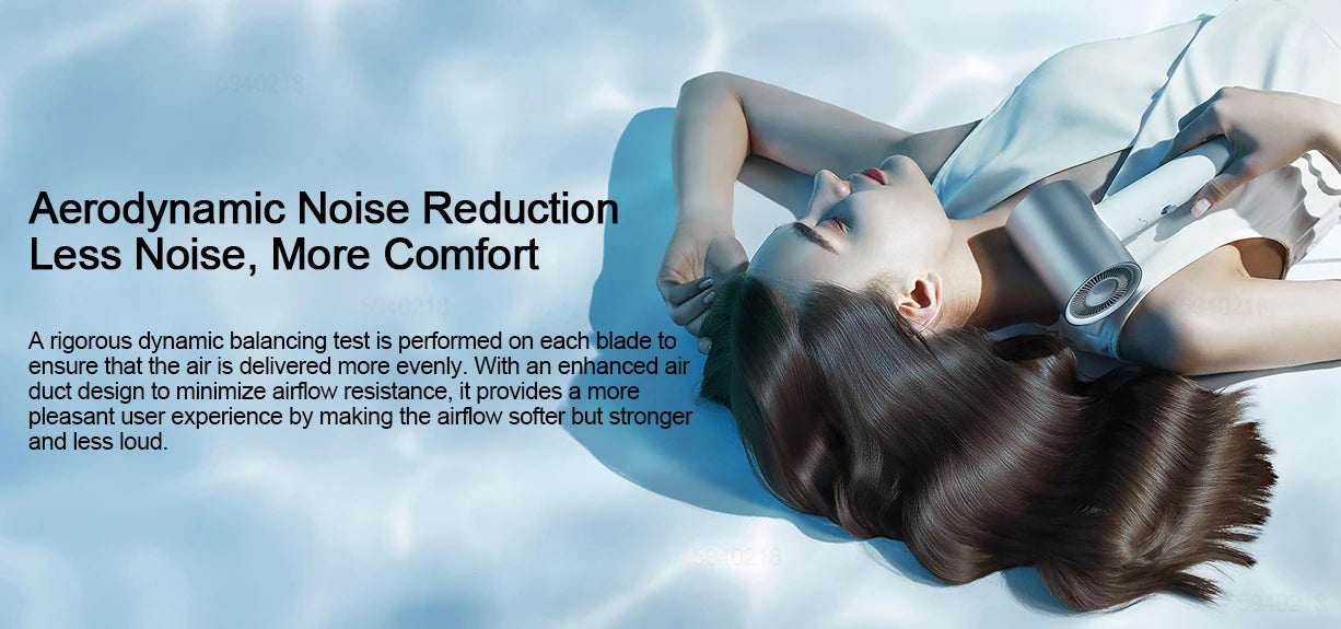 XIAOMI MIJIA H500 Water Ion Hair Dryer,Professional Negative Ionic Blow Hair Dryer,3 Temp & 2 Speed,220V CN Version With Adapter