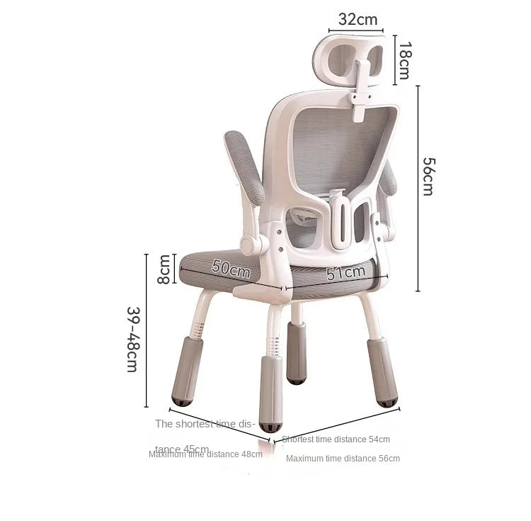 Computerstuhl, Heimsitz, Taille, Studentenschreibtisch, Arbeitsstuhl mit Lift und verstellbarer Rückenlehne
