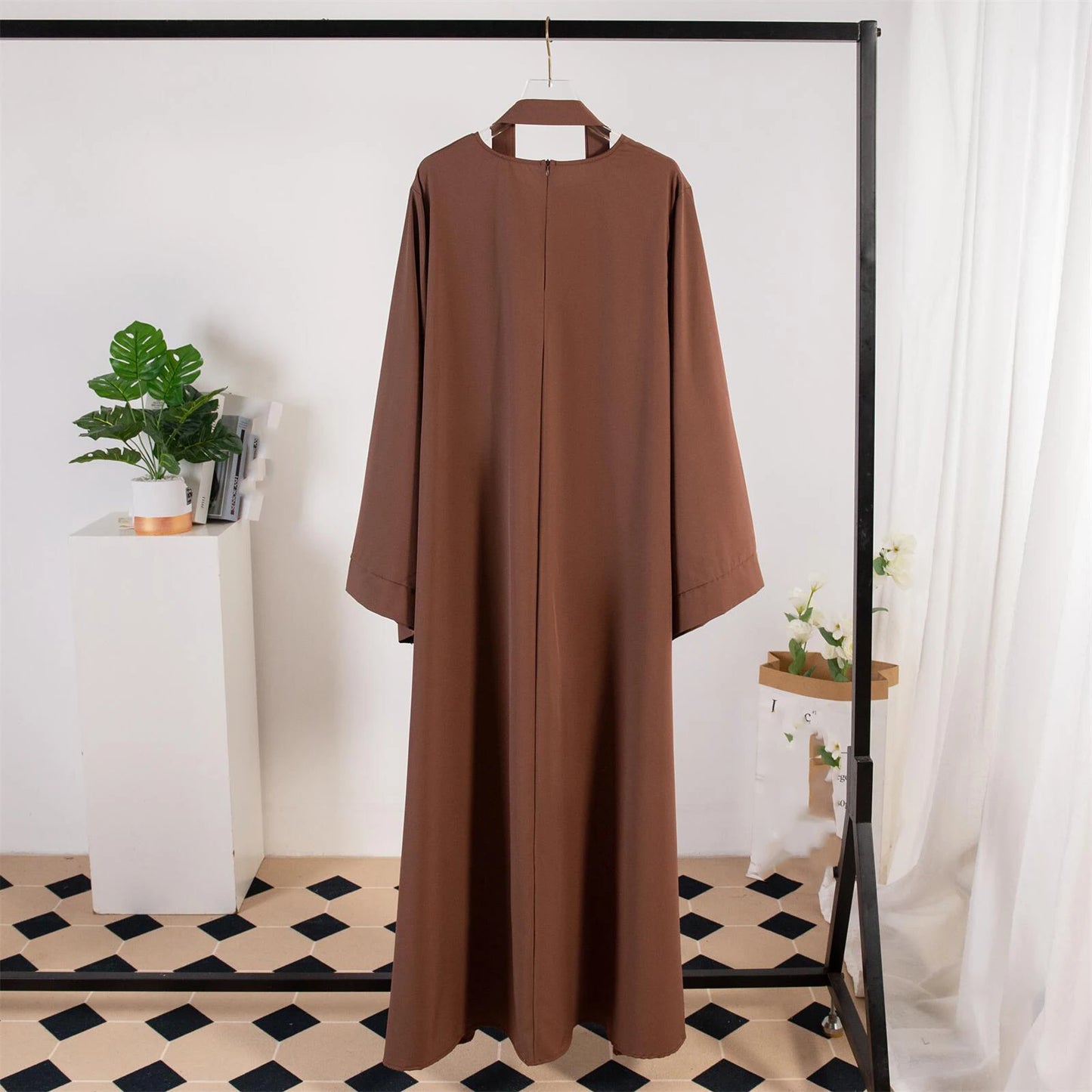Muslim Abayas Long Maxi Prayer Dress Women Kaftans with Belt Full Sleeve Islamic Clothing Women Jilbabs Ramadan Dresses.