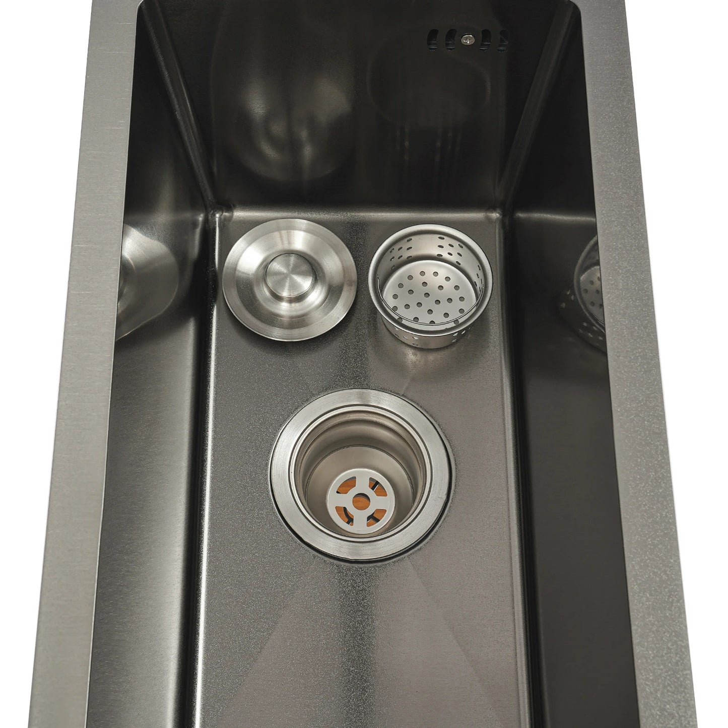 Edelstahlspüle, Küchenspüle, kleine Küchenspüle, Mini-Spüle mit Wasserhahn und Abfluss, 50 x 28 cm