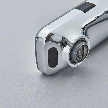 Touchless Sensor Basin Faucet Smart Digital Display Bathroom Sink Faucet Grey Sense Hot Cold Water Mixer Tap Battery Power