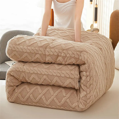 New Super Thick Winter Warm Blanket for Bed Artificial Lamb Cashmere Weighted Blankets Soft Comfortable Warmth Quilt Comforter