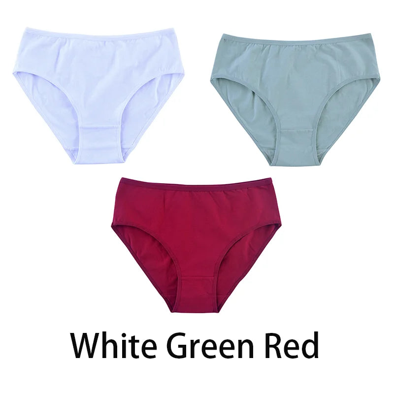 3PCS/Set Women Sexy Seamless Cotton Panties Big Size Underwear Female Underpants Girls 6 Solid Color Soft Briefs Lingerie 8815