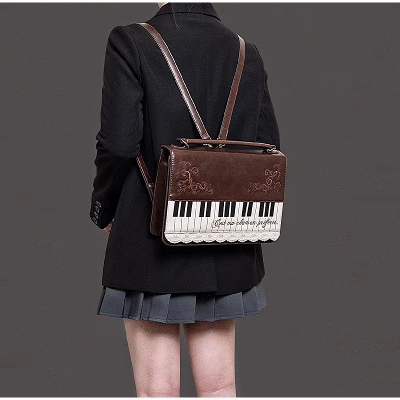 Fashion Polka Dot Ladies Piano Bag New Style Niche Underarm Shoulder Bag Sweet Personality Piano Backpack Women's Bag Square Bag