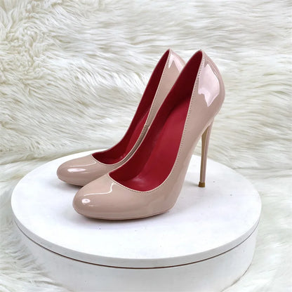 Brand Women Single Shoes 10CM 12CM Super High Heels Fashion Round Toe Stilettos Spring Autumn Female Daily Work Pumps Plus Size.