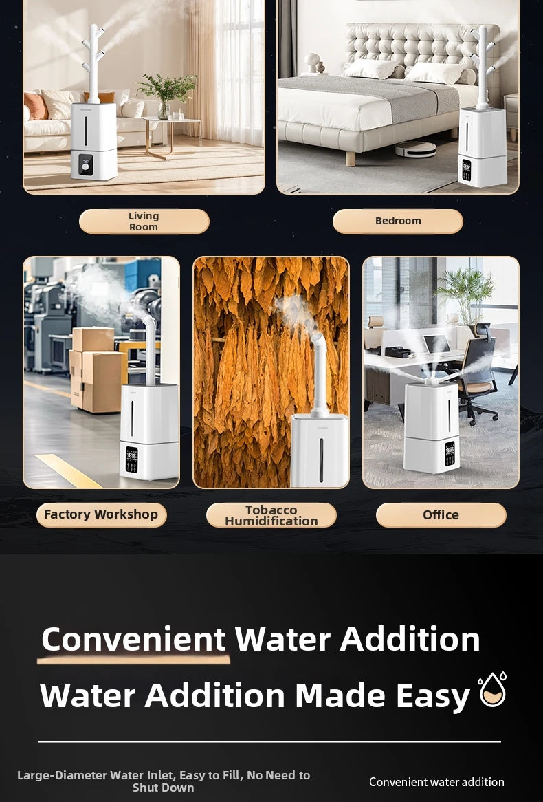 15L Square Humidifier for Large Rooms, Ultra Quiet Cool Mist Humidifier Auto Shut-Off,BPA-Free Water Tank–Ideal for Home Office.