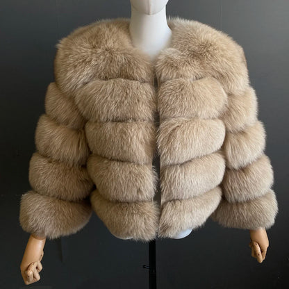 Damen Pelzmantel Damen Fuchspelzmantel Natürlicher Fuchsmantel Damen Werbeartikel Original echte europäische und amerikanische Modelle