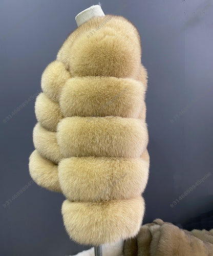 Damen Pelzmantel Damen Fuchspelzmantel Natürlicher Fuchsmantel Damen Werbeartikel Original echte europäische und amerikanische Modelle.