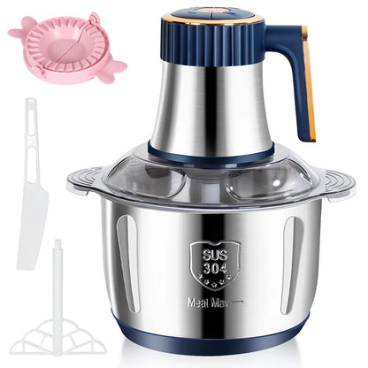 Electric Meat Grinders 5L Food Crusher Stainless Steel Multifunctional Vegetable Slicer Processor Chopper Kitchen Blenders.