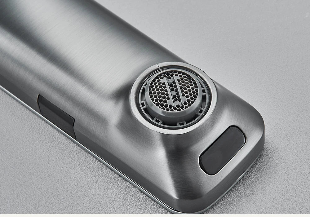 rozin Touchless Sensor Basin Faucet Smart Digital Display Bathroom Sink Faucets Grey Brass Sense Hot Cold Water Mixer Tap Crane