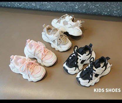 Girl Child Sport Shoe 2024 Spring Mesh Breathable Toddlers School Running Sneakers Fashion Non-slip Kids Boys Basketball Shoes.