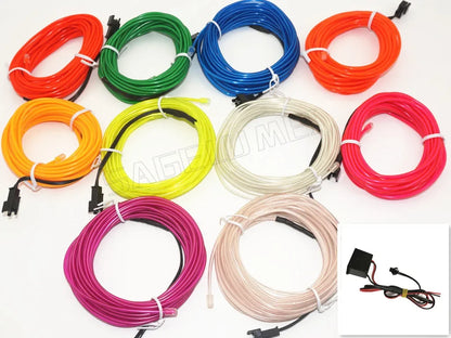 3V 5V 12V 2M/3M/5M Neon Light Dance Party Decor Light Neon LED lamp Flexible EL Wire Rope Tube Waterproof LED Strip.