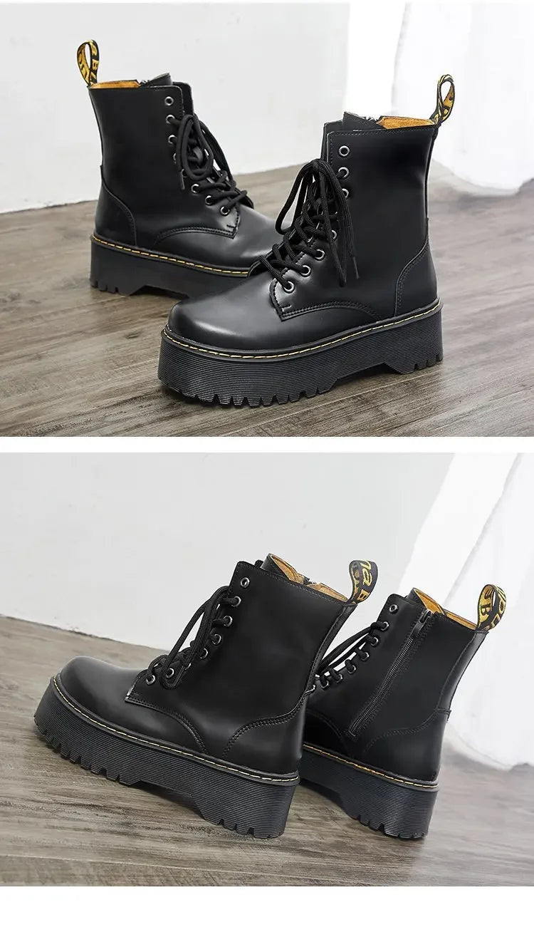 Autumn Winter Fashion Round Toe Lace-up Shoes Womens Boots Zip Ankle Boots For Women High Heels Basics Casual