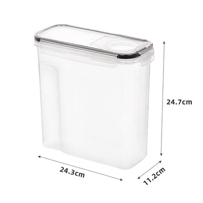 3pcs/set 2.5L/4L Grain Sealed Moisture-proof and Insect Proof Bucket Food Dispenser Kitchen Transparent Storage Box Label.