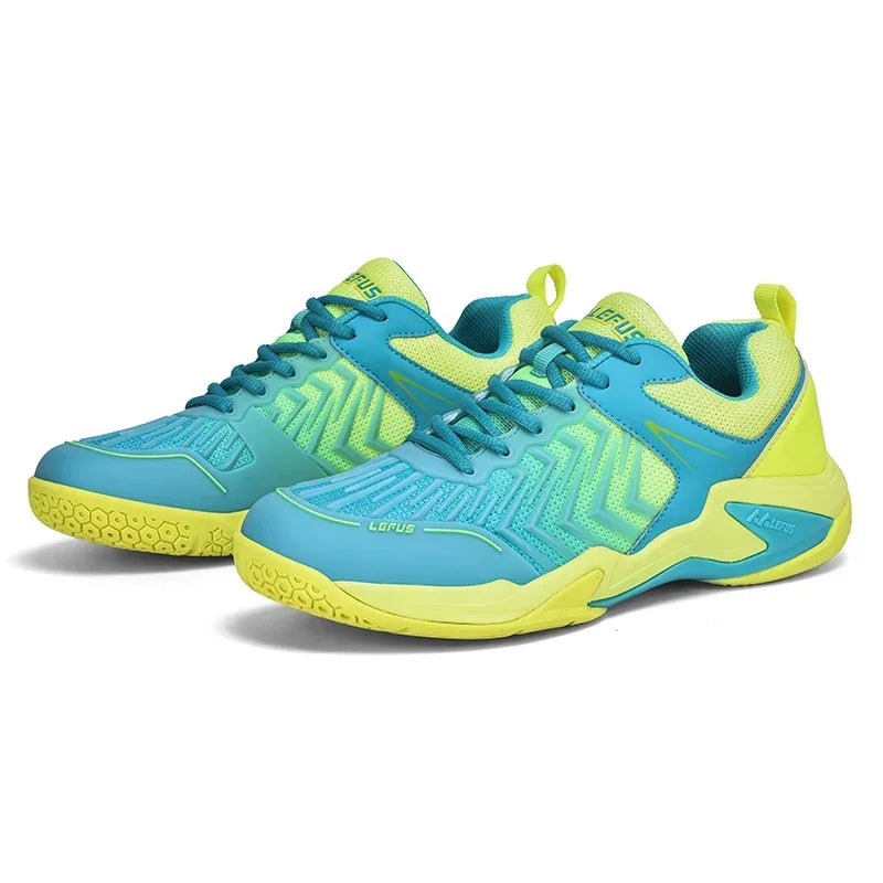 High-quality Badminton Trainers for Men and Women Blue Athletic Shoes with Anti-Slip Sole for Indoor and Outdoor Sports.