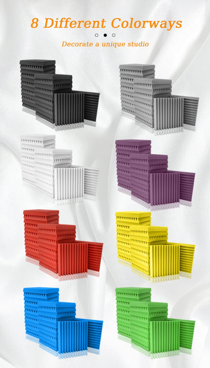 TOUO Sound-Absorbing Foam 6-48 Pcs Acoustic Foam Panels Wall Soundproofing Studio Acoustic Treatment Sound Absorbing Material