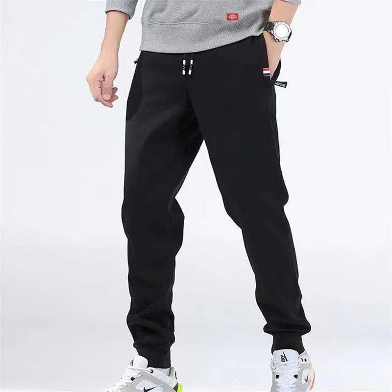 Winter Lambswool Warm Casual Pants Men's Fitness Jogging Sweatpants Male Solid Drawstring Bottoms Fleece Straight Trousers M-5Xl.