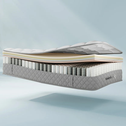 KOMHTOM Orthopädische Kaltschaummatratze mit 7-Zonen-Taschenfederkern, Härtegrad H3 (mittelfest), 20 cm Höhe