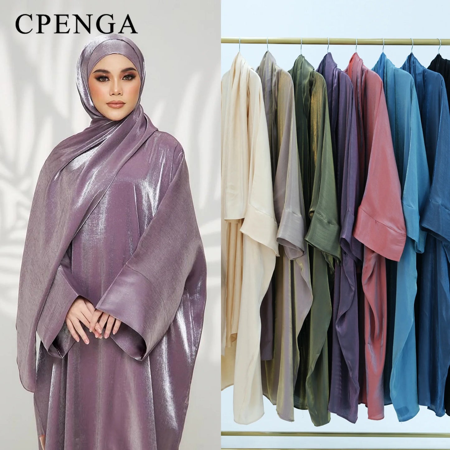 Two Piece Muslim Sets for Women Luxuru Dubai Hijab Abaya Dress Ramadan Saudi Arabia Modest Clothing Islamic Solid Church Outfits.