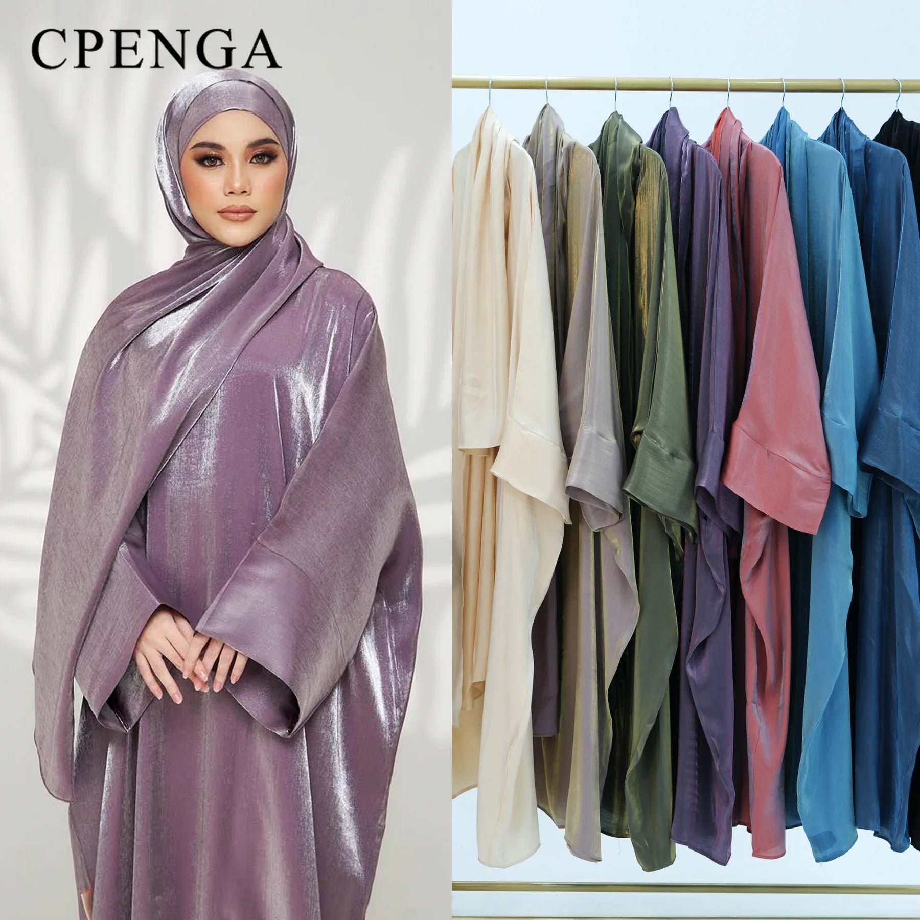 Two Piece Muslim Sets for Women Luxuru Dubai Hijab Abaya Dress Ramadan Saudi Arabia Modest Clothing Islamic Solid Church Outfits.