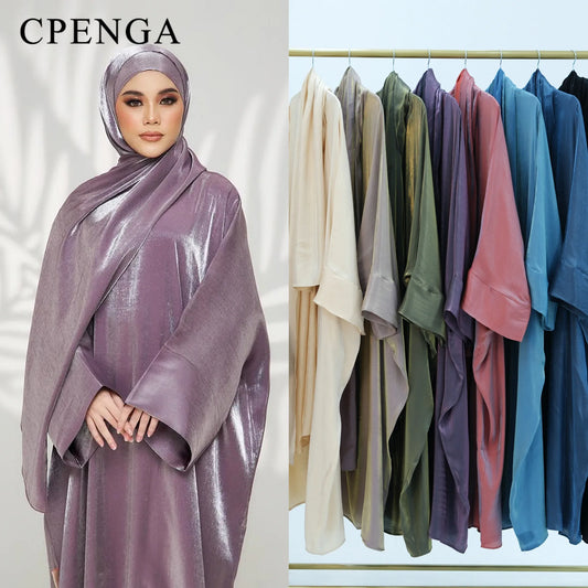 Two Piece Muslim Sets for Women Luxuru Dubai Hijab Abaya Dress Ramadan Saudi Arabia Modest Clothing Islamic Solid Church Outfits.