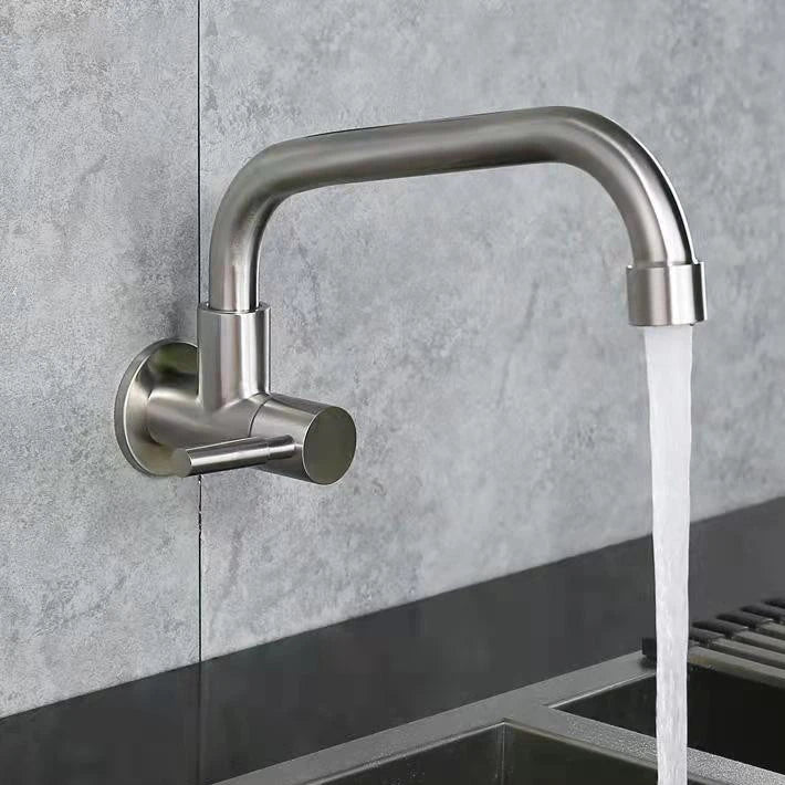 Kitchen Faucet Stainless Steel Wall mounted Single Cold Water Faucet Lower Curve Faucet Wall Sink Water Tap Premium Quality