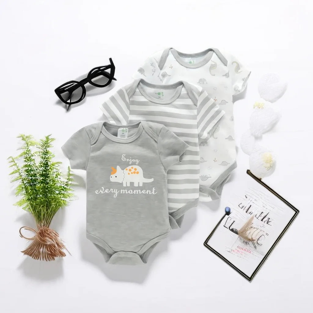 3PCS Infant Baby Nette Grafik einteilige Kleidung Für Jungen Und Mädchen, Neugeborenen Reine Baumwolle Sommer Strampler neugeborene kleidung.