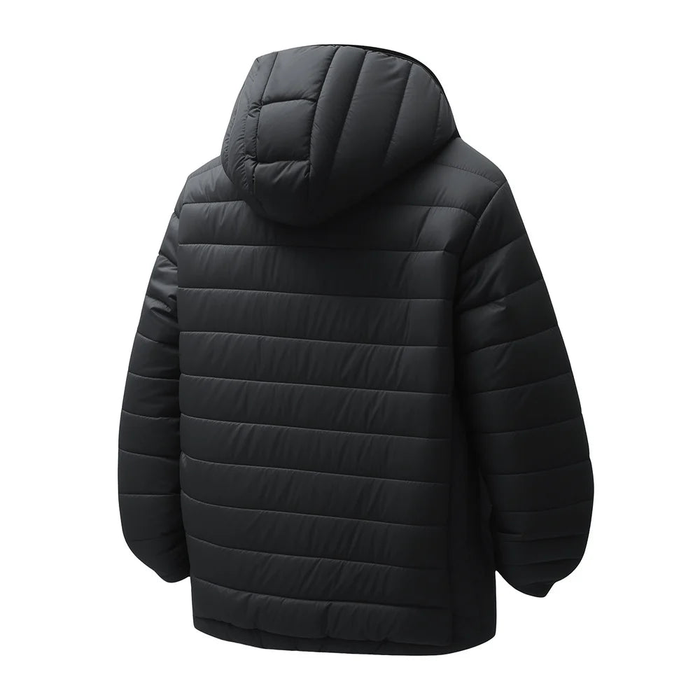 New Winter Fleece-Lined Thickened Cotton Coat Business-Casual Windproof Warm Lightweight Fashionable Hooded Jacket Sports Jacket.