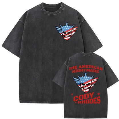 Cody Rhodes The American Nightmare Graphic T Shirt Men Women Fashion 90s Vintage Washed T Shirts Casual Cotton Oversized T-shirt.