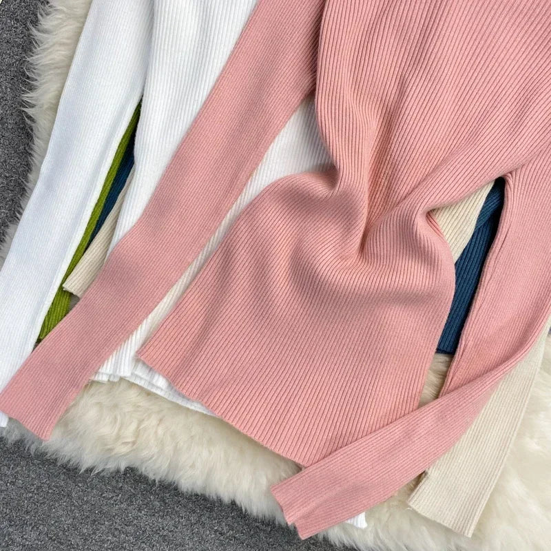 2026 neue Herbst Winter Rollkragen Langarm Gestrickte Pullover Einfarbig Multi Farbe Kaschmir Grundlegende Weiche Pullover.