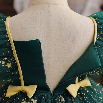 Hello Kitty Prinzessinnenkleid für Mädchen, Pailletten, Stern, Rüschen, Schleife, Tutu-Kleid, Baby, formelles Gala-Abschlussballkleid, Kinder-Abendparty-Kostüm.