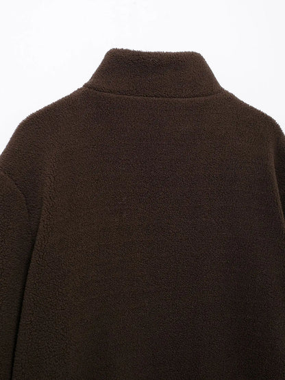 Winter Fleece frauen Mantel Zipper Stehkragen Lose Verdickt Mantel frauen Herbst Warme Neue Casual Trendy frauen Mantel