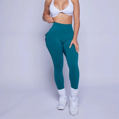 Women Bum Leggings 2025 Women High Waist Tights Pants Peach Hips with Pockets Women Workout Gym Leggings Yoga Pants.