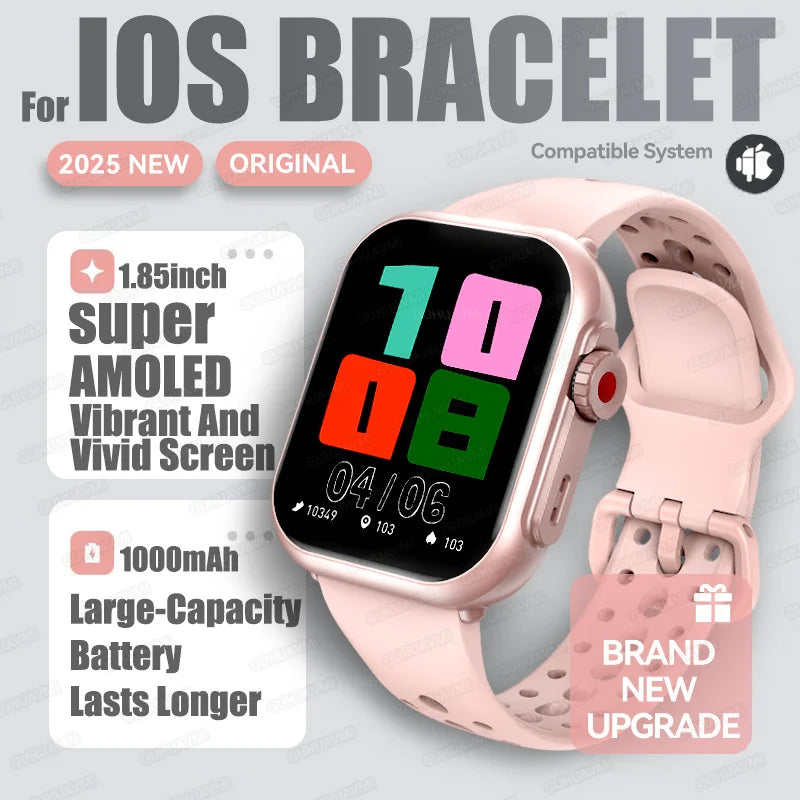 2025New For XIAOMI IOS Watch Ultra2 Smart Watches Women 1000mAh 1.85" AMOLED Full Touch Screen BT Call Ladies Fashion Smartwatch