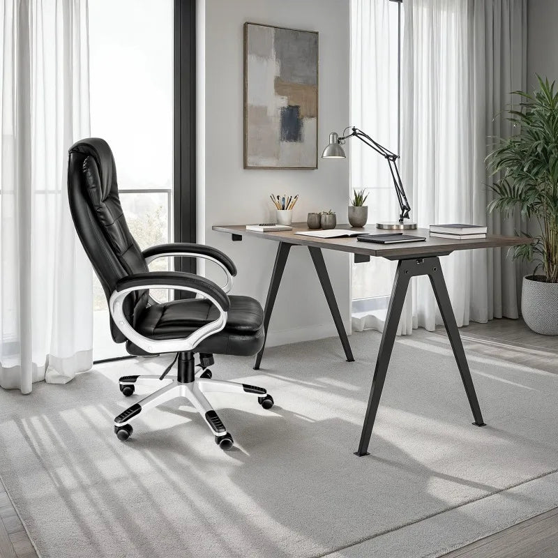 Bürostuhl Chefsessel Drehstuhl Bürostuhl Schreibtischstuhl mit Rollen Schwarz