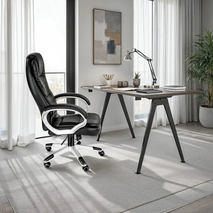 Bürostuhl Chefsessel Drehstuhl Bürostuhl Schreibtischstuhl mit Rollen Schwarz