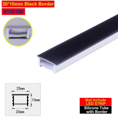 1M-10M Embedded LED Neon Rope Tube Black White Soft Recessed Silicone Diffuser Channel For 5050 COB Flexible Ribbon Strip Light