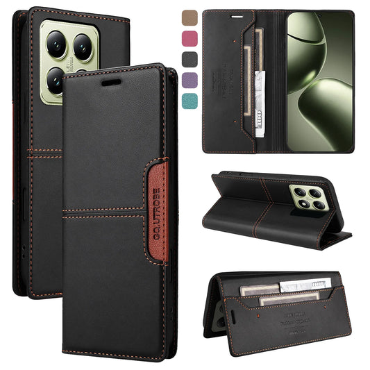 Leather Phone Case for Xiaomi Mi 14T 13T 12T 11T Pro Magnetic Flip Wallet for Mi Poco X7 X6 X5 F6 M6 Pro X3 F3 Card Wallet Cover.