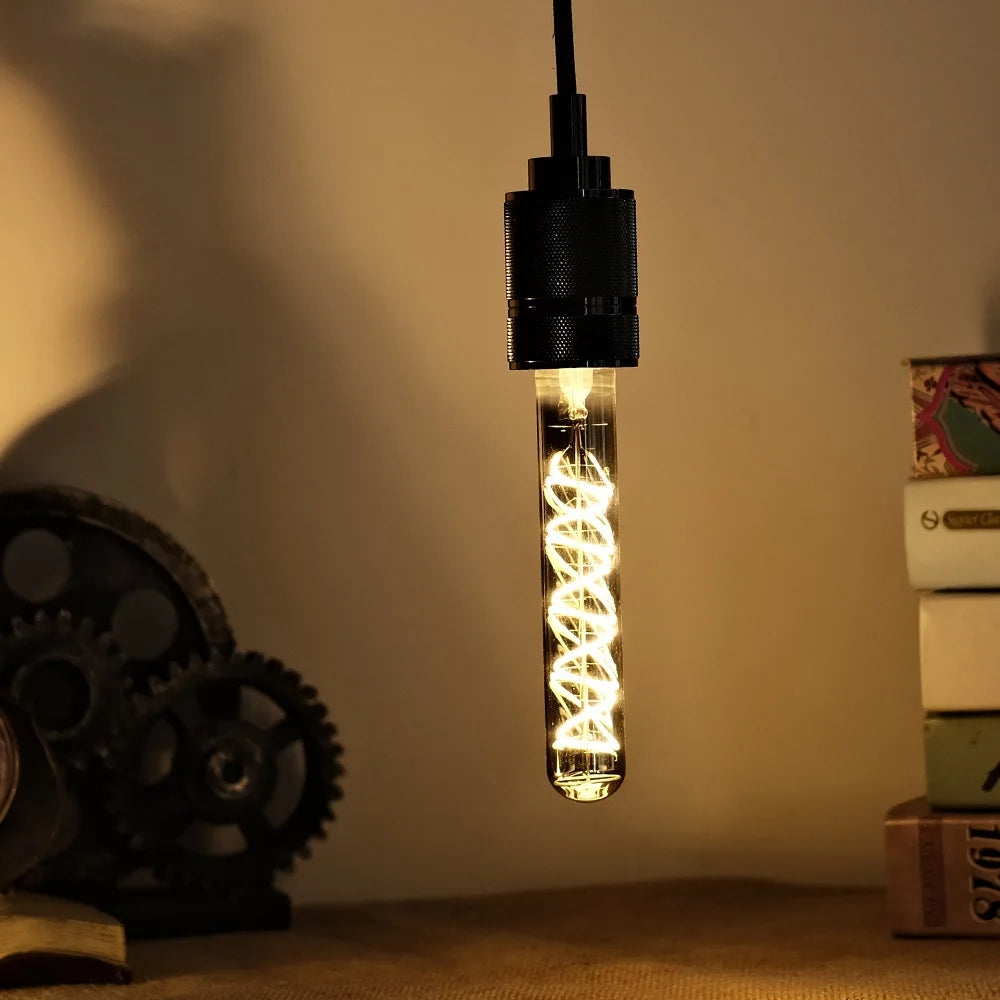 TIANFAN Led Bulbs Vintage Light Bulb ST64 G80 G95 Long Tube Edison Bulb 4W Dimmable 220/240V E27 Smoke Glass 2700K Warm White.