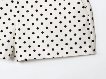 TRAFZA Herbst Polka Dot Gedruckt Jacke Für Frauen Lange Ärmel Rollkragen Zipper Mit Taschen Kordelzug Lose Vintage Mäntel