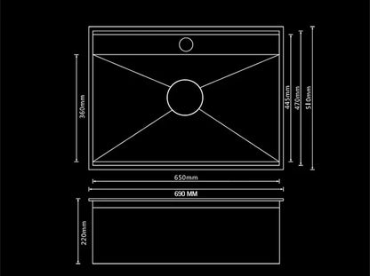 Hidden Stainless Steel Kitchen Sinks Modern Kitchen Accessories with Cover Kitchen Sink Dish Drainer Light Luxury Single Tank L