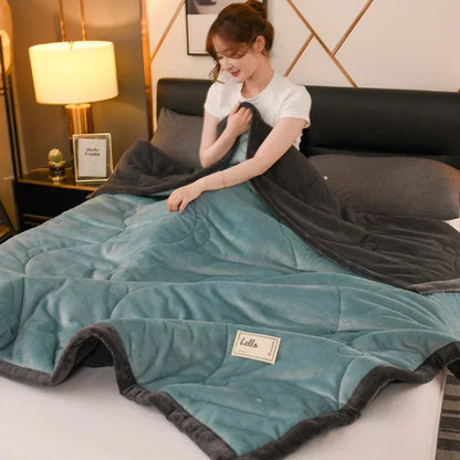 2025 NEW Winter Keep Warm Wool Throw Blanket for Sofa Winter Blanket King Size Home Warm Plaid Comforter Bedspread Bedding Sheet.