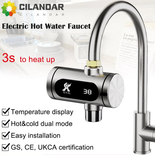 2025 New Kitchen stainless steel electric hot water faucet instant hot heating faucet water heater hot and cold.