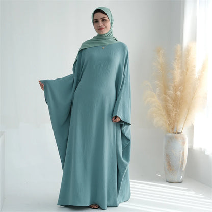 Ramadan Eid Baumwolle Leinen Khimar Abaya Set Dubai Muslim Sets Hijab Kleid Kaftan Abayas Kaftan Marocain Femme Vestidos Para Mujer