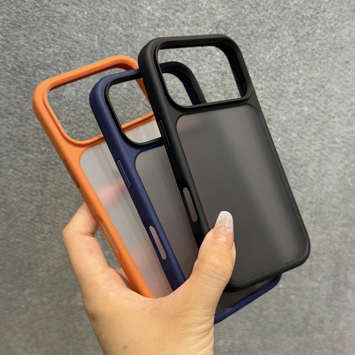 Luxury Orange Shield Matte Transparent Phone Case For iPhone 17 Pro Max 17 Pro 17 New Metal Buttons Skin Feel Shockproof Cover.