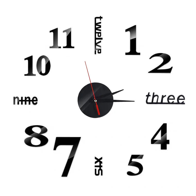 3D Große Wanduhr DIY Spiegel Wand Aufkleber Für Home Wohnzimmer Dekor Rahmenlose Quarzuhren Selbstklebende Hängende Uhren