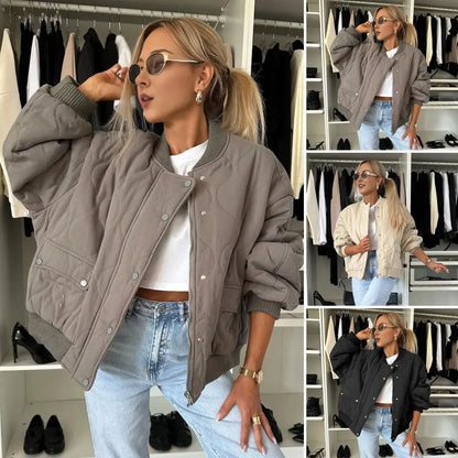 Frauen Herbst Winter Mantel Einfarbig Lange Mantel Baumwolle Jacke mit Knopf Verschluss Taschen Lose Rundhals Täglichen Jacke Oberbekleidung.